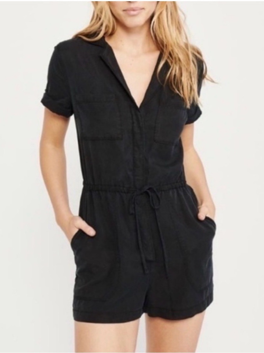 Abercrombie & Fitch Black Utility Romper XS